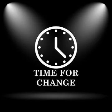Time for change. Internet button on black background.. Stock Illustration