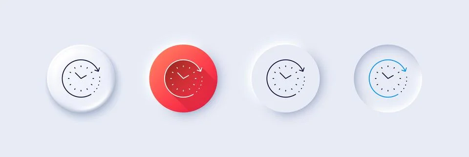 Time change line icon. Clock sign. Watch. Line icons. Vector 库存插图