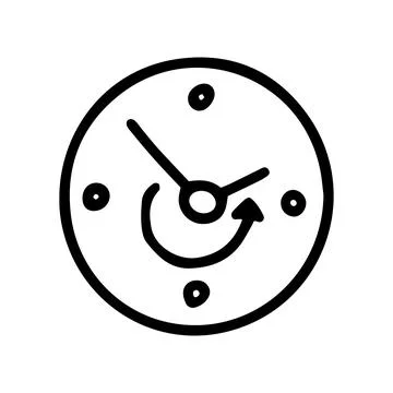 Time change line vector doodle simple icon Stock Illustration