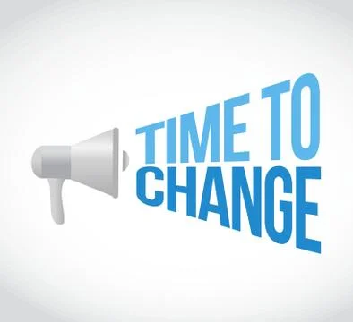 Time to change loudspeaker message sign Illustrazione stock