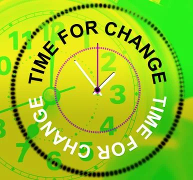 Time for change meaning revise changing and rethink Stock Illustration