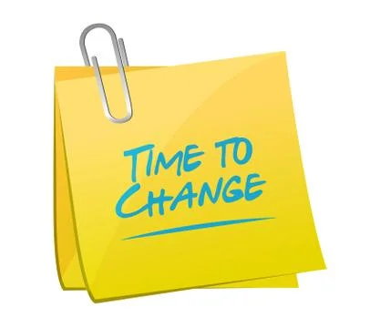 Time to change memo post sign isolated イラスト素材