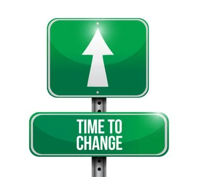 Time to change road sign concept illustration Stock Illustration