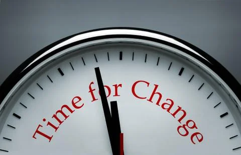 Time for Change sign on the clock Stock Photos