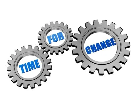 Time for change in silver grey gears Stock Illustration