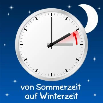 Time change to standard time Illustrazione stock