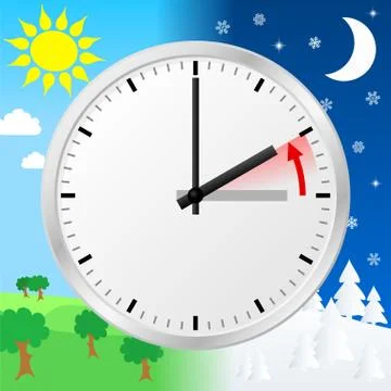 Time change to standard time Stock Illustration