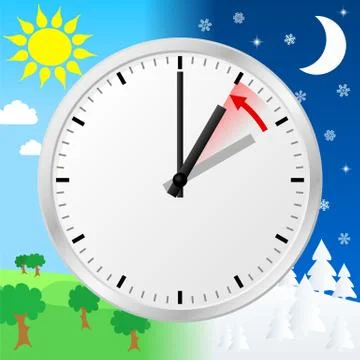 Time change to standard time Stock Illustration