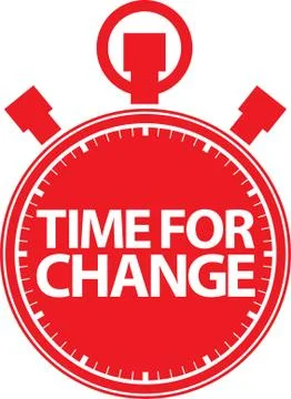 Time for change stopwatch red icon, vector illustration Stock Illustration