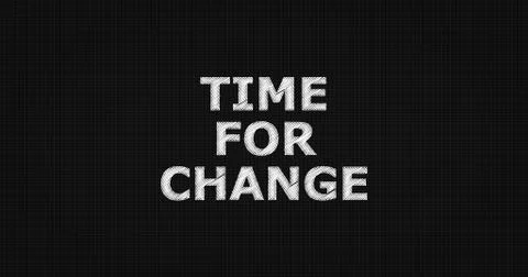 TIME FOR CHANGE text on board Stockillustratie