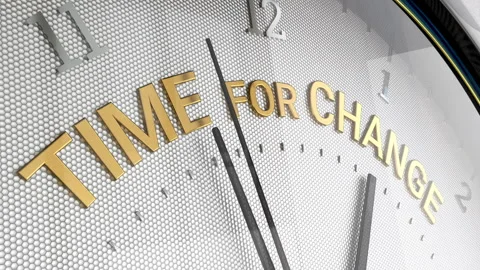 Time for change text. Clock. 스톡 동영상 318344679