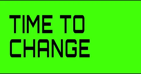 Time to change text green screen, masked glitched effect. Stock Footage 132617152