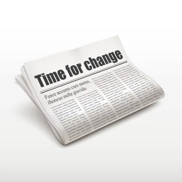 Time for change words on newspaper Stock Illustration