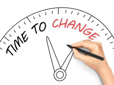 Time to change written by hand Illustrazione stock