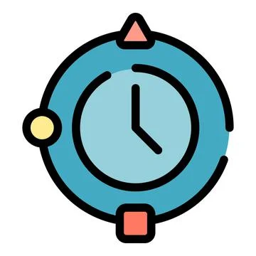 Time changes icon color outline vector Stock Illustration