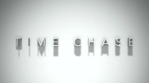 Time chase 3D title animation with shadows on a white background Stock Footage 297386311