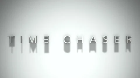 Time chaser 3D title animation with shadows on a white background Stock-Footage 297800252