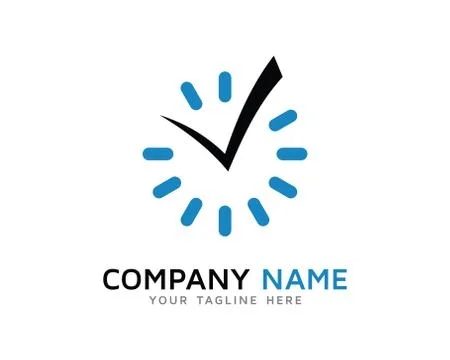Time Check Icon Logo Design Element Stock Illustration