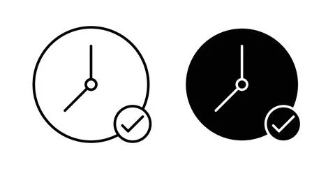 Time check icon symbol, outline icons イラスト素材
