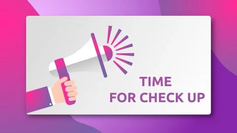TIME FOR CHECK UP - SPEAKER CONCEPT Illustrazione stock
