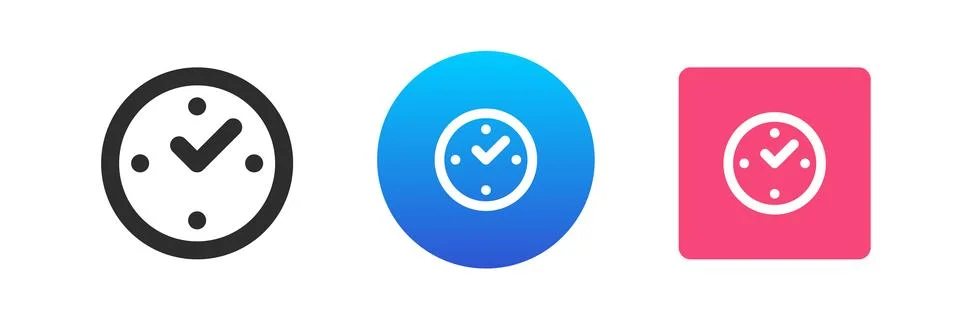 Time checking circle watch deadline period control alarm clock reminder icon  Stockillustratie