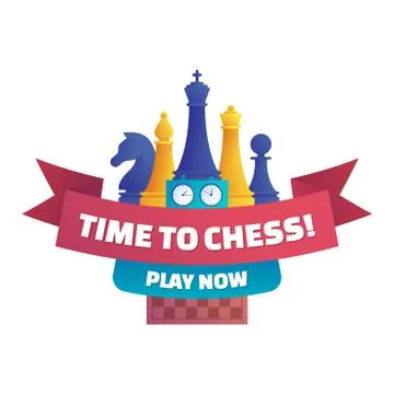 Time to chess, play now isolated sticker. イラスト素材