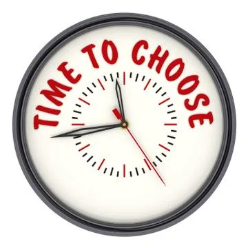 Time to choose. Clock with text Иллюстрация