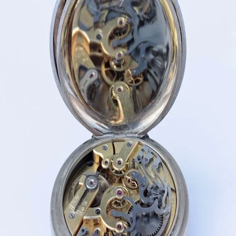 Time Chronograph Movement On A White Background Video stock 69534909