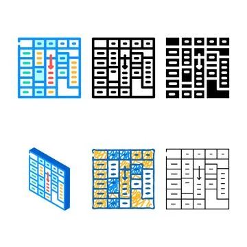 Time clean table for planning color icon vector Stock Illustration