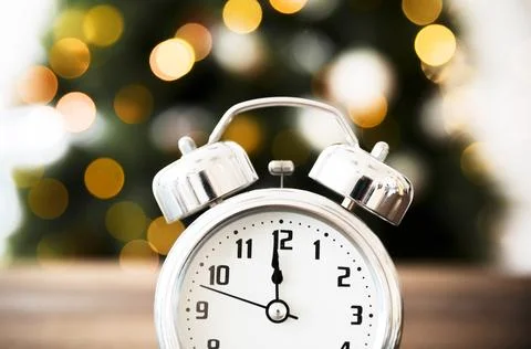 Time clock approaching new year Stock Photos
