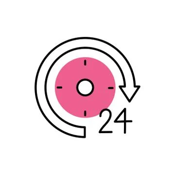 Time clock with arrow around isolated icon イラスト素材