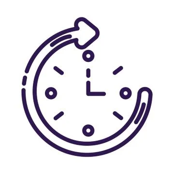 Time clock with arrow around line style icon 스톡 일러스트