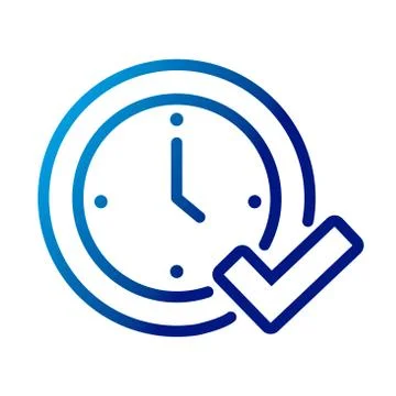 Time clock with check symbol gradient style icon Stockillustratie