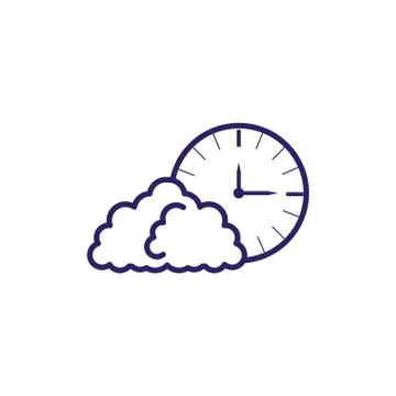 Time clock with cloud computing 스톡 일러스트