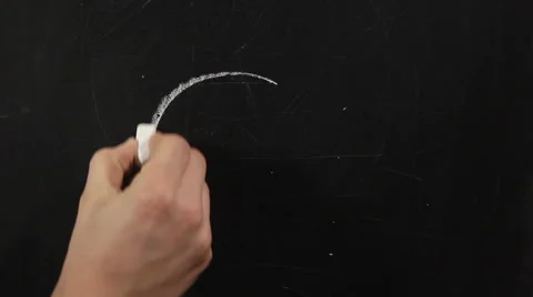 Time. Clock drawn with chalk on a blackboard. Stock Footage 59176215
