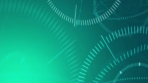 Time clock green lines circles Stock Footage 91118491