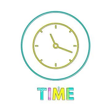Time Clock with Hands Icon Vector Illustration Stock Illustration