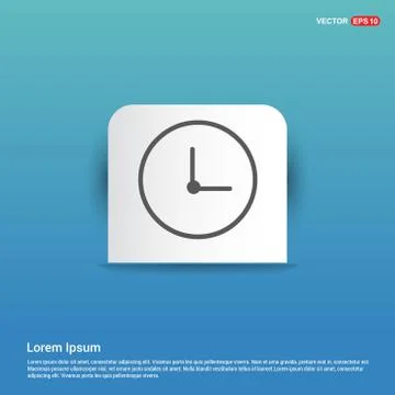 Time, clock icon - Blue Sticker button Illustrazione stock