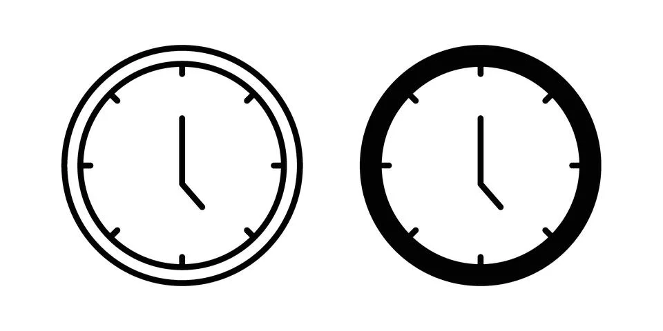 Time clock icon Illustration set. Vector Eps10 for apps Stockillustratie