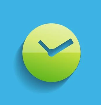 Time clock icon modern flat design Stock Illustration