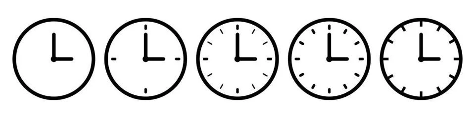 Time clock icon set simple design Time clock icon set simple design Copyri... Stock Photos