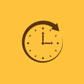 Time, clock icon. Time and watch, timer, clock symbol. UI. Web. Logo. Sign. Flat Stock Illustration