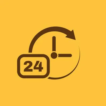 Time, clock icon. Time and watch, timer, 24 hours symbol. UI. Web. Logo. Sign Illustrazione stock
