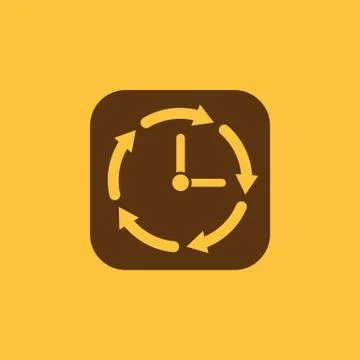 Time, clock icon. Time and watch, timer, clock symbol. UI. Web. Logo. Sign. Flat Stock Illustration