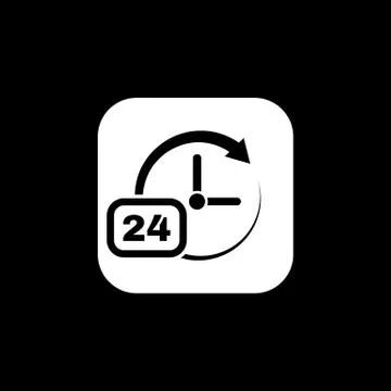 Time, clock icon. Time and watch, timer, 24 hours symbol. UI. Web. Logo. Sign Illustrazione stock gratuita