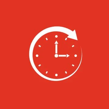 Time, clock icon. Time and watch, timer, clock symbol. UI. Web. Logo. Sign. Flat Stock Illustration