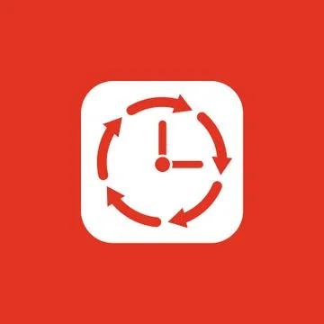 Time, clock icon. Time and watch, timer, clock symbol. UI. Web. Logo. Sign. Flat Stock Illustration