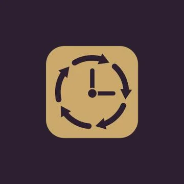 Time, clock icon. Time and watch, timer, clock symbol. UI. Web. Logo. Sign. Flat Stock Illustration