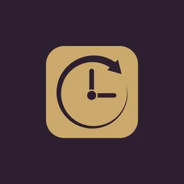 Time, clock icon. Time and watch, timer, clock symbol. UI. Web. Logo. Sign. Flat Free Stock Illustration