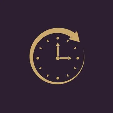 Time, clock icon. Time and watch, timer, clock symbol. UI. Web. Logo. Sign. Flat Stock Illustration